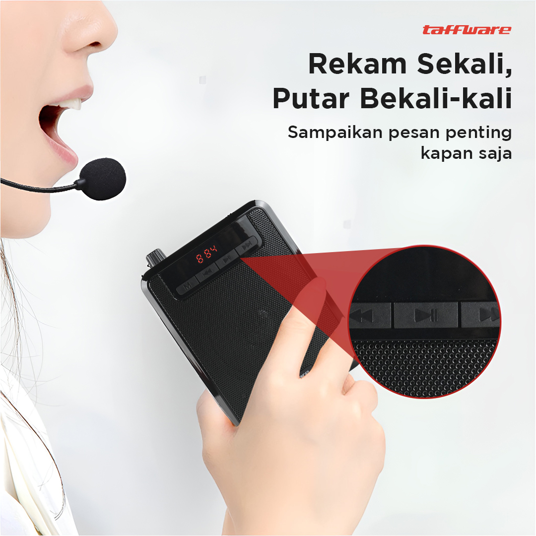 Gambar produk Taffware Megaphone Mikrofon Penguat Suara Tourguide Speaker 125dB - K300