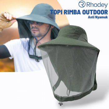 Rhodey Topi Rimba Outdoor Anti Nyamuk UV Protection Boonie Hat - UF122