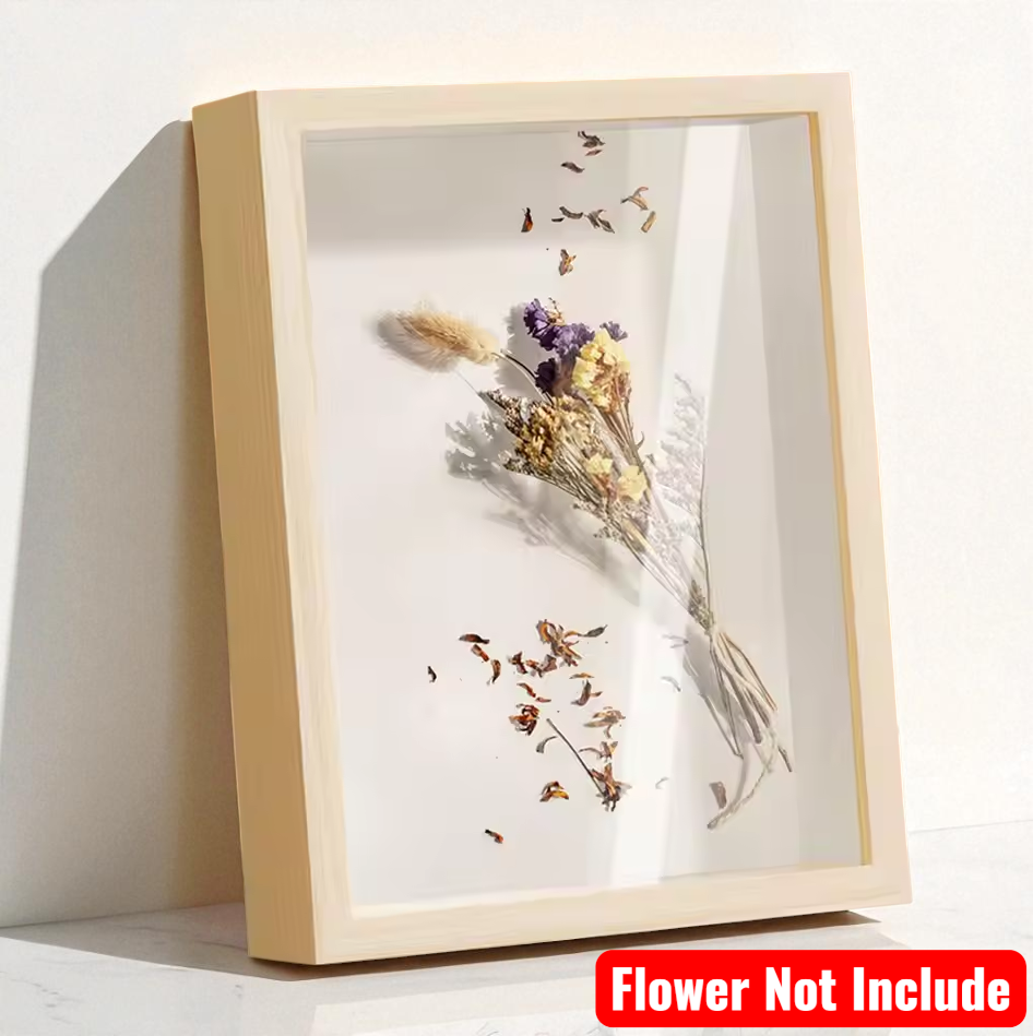Gambar produk YIXUE Bingkai Foto Ornamen Minimalist Wooden Shadow Box Stand 3D 8 Inch - YE5