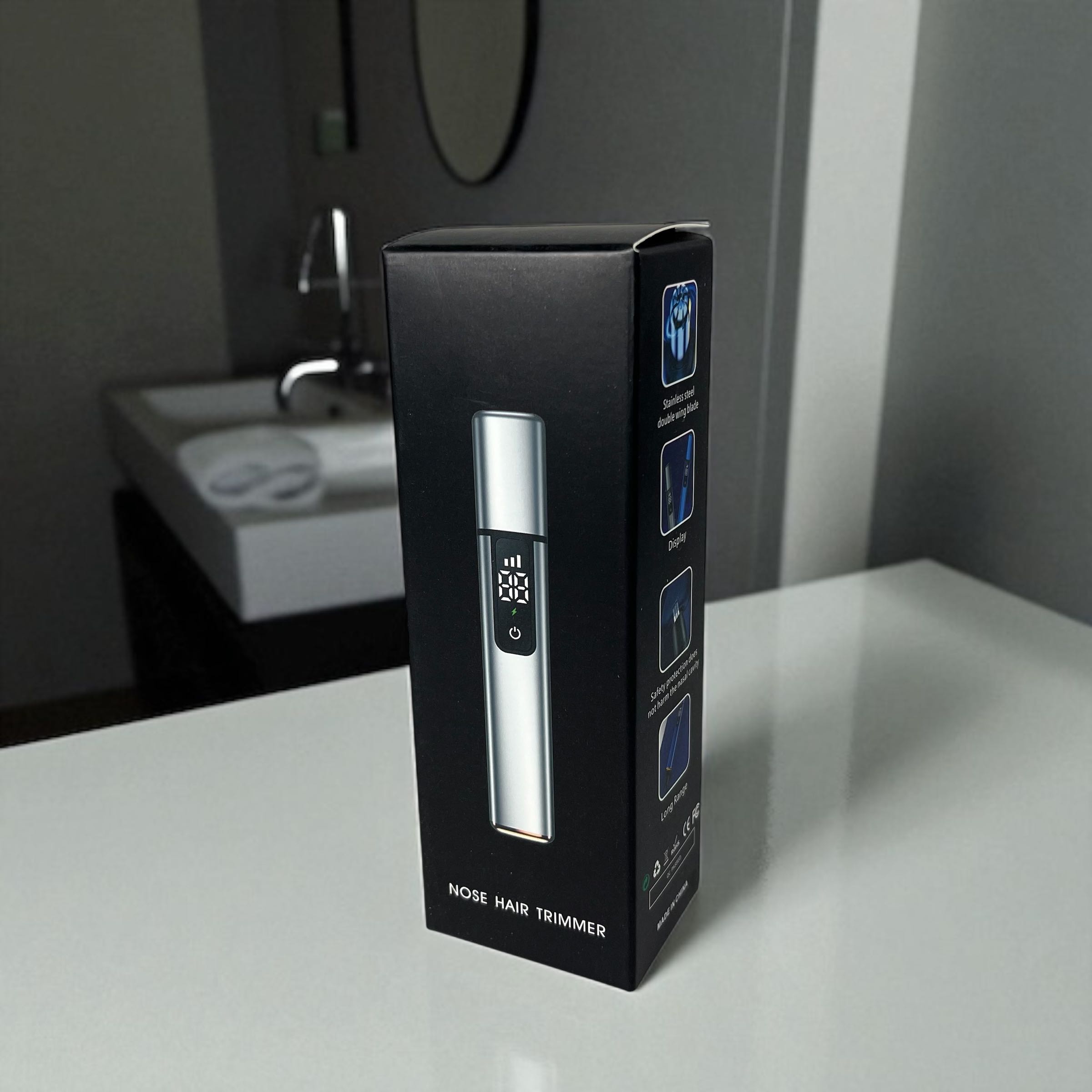 Gambar produk HEiRA Alat Cukur Bulu Hidung Electric Nose Hair Trimmer LCD IPX7 - FK-2018