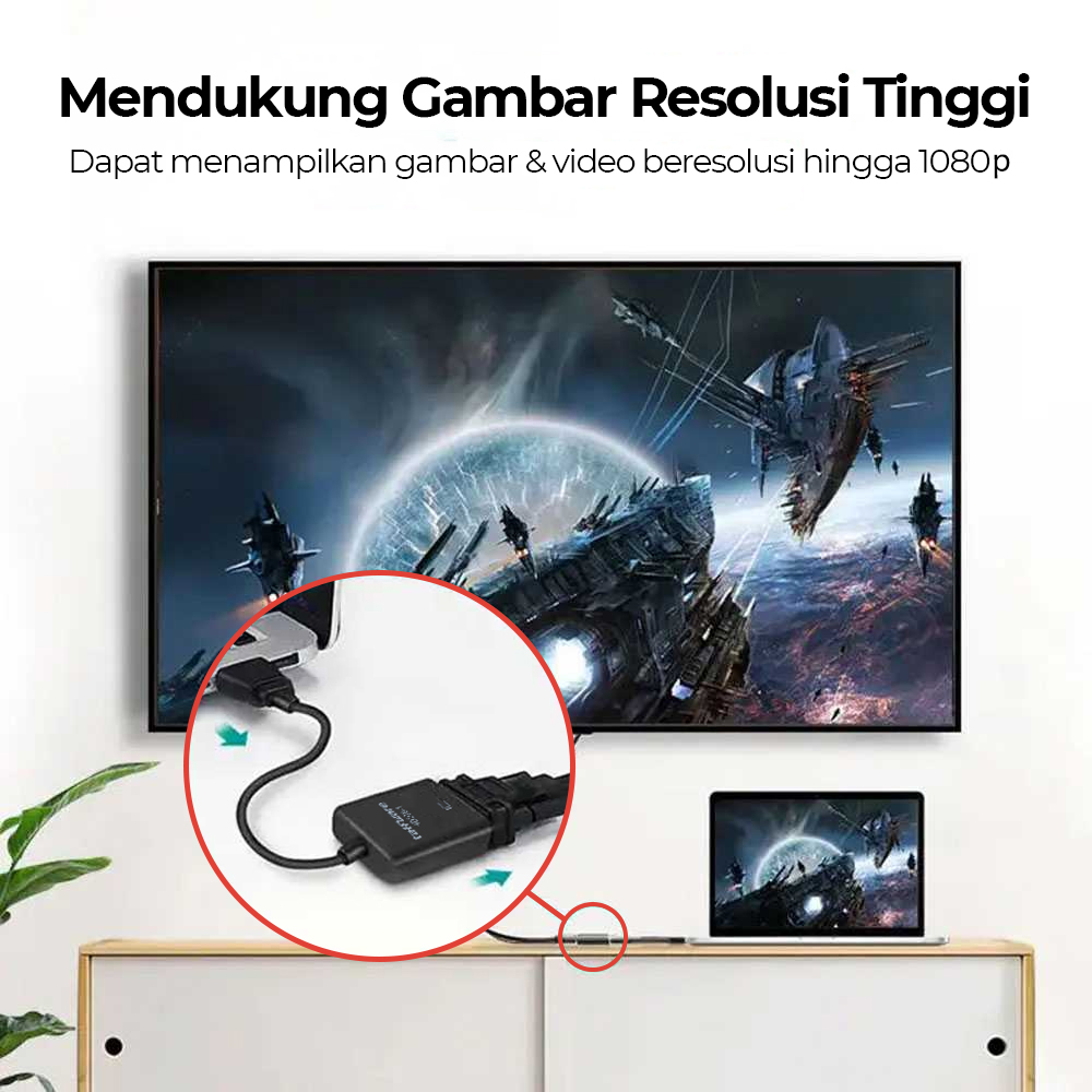 Gambar produk Taffware Adaptor HDMI ke VGA Female dengan Audio - HD008-1