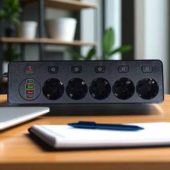Gambar produk PUJIMAX Stop Kontak Power Strip Colokan Listrik USB 250V 3250W 5 Plug - BKL-505EU