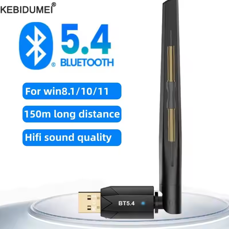 Gambar produk KEBUDIMEI Bluetooth 5.4 Adapter Dongle Driver For Windows 8.1 10 11 - BT5.4