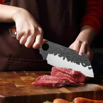 GuanQi Pisau Daging Stainless Steel 5Cr15 Forged Cleaver Knife - G310