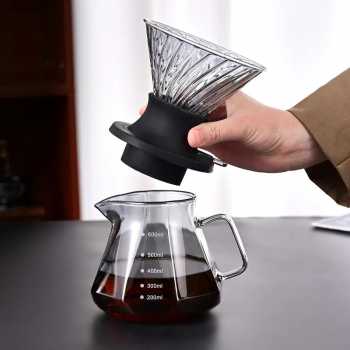 Gambar produk LCS Teko Kopi Coffee Server V60 Drip Pour Kaca Borosilikat 600ml - LCS38
