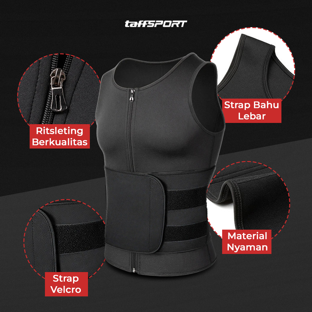 Gambar produk TaffSPORT Korset Pembentuk Badan Pria Shaper Corset Vest Single Velcro XXL - MWL10