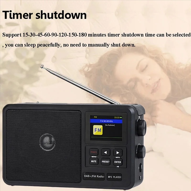 Gambar produk AGOAL Radio Digital Portable DAB FM Bluetooth Alarm with LCD Screen - CS-806
