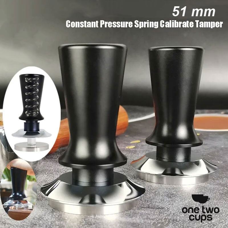 Gambar produk One Two Cups Tamper Kopi Espresso Flat Base Spring Loaded 51mm - FEN59