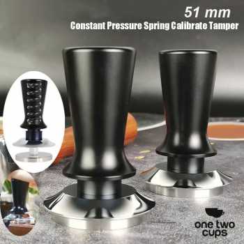 One Two Cups Tamper Kopi Espresso Flat Base Spring Loaded - FEN59