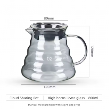 Gambar produk Leeseph Coffee Server V60 Drip Pour Over Borosilicate Glass 600ml - LS182