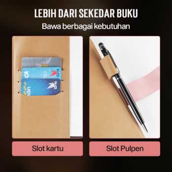 Gambar produk Toddi Buku Jurnal Leather Determination A5 200 Halaman Grid with Lock - TDD3