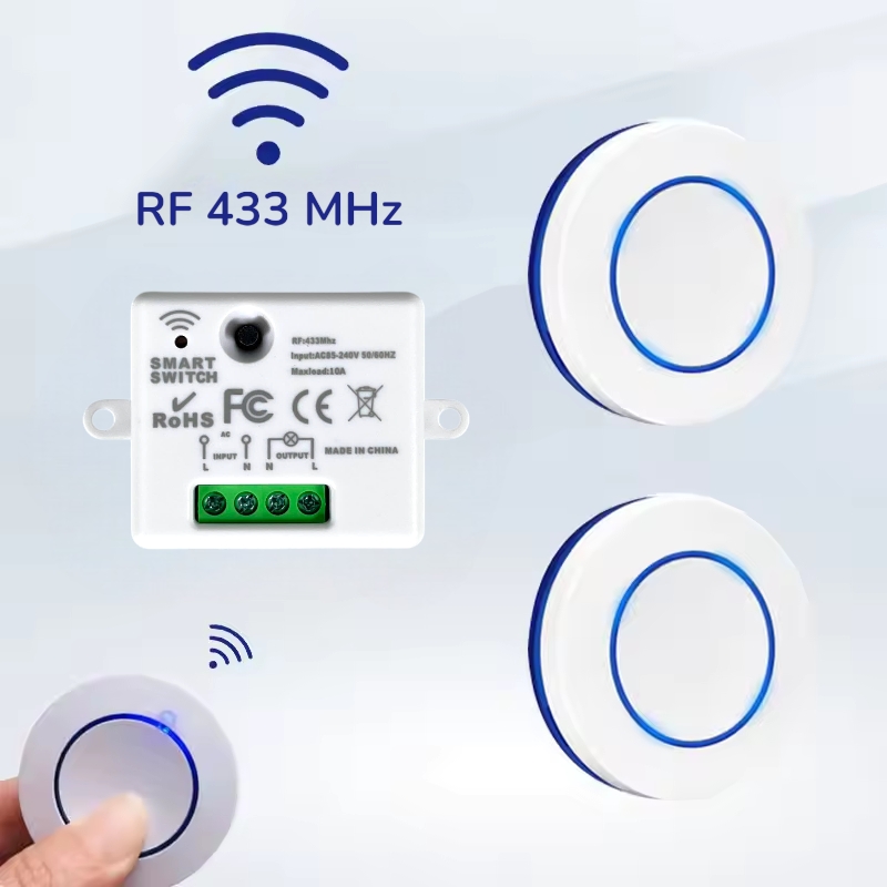 Gambar produk FMA Mini Smart Switch RF433 No Wiring AC85-240V with SOS Kit - F433
