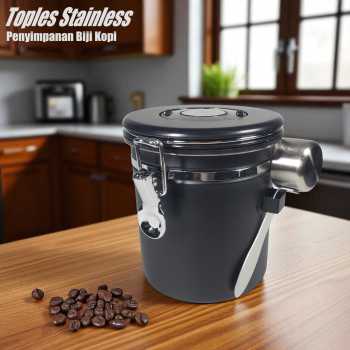 LISM Toples Stainless Penyimpanan Biji Kopi Rekam Tanggal Storage Jar - MSS19