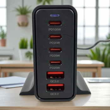 Gambar produk ILEPO Charger USB Docking Station 6 Multi Port Type C PD QC GaN 200W - YFY-IQ37