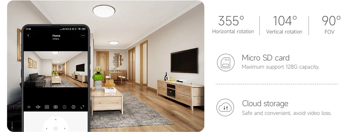 Gambar produk V380 Pro Kamera CCTV WiFi PTZ Active Alarm Night Vision Cloud Storage - Q6 Pro