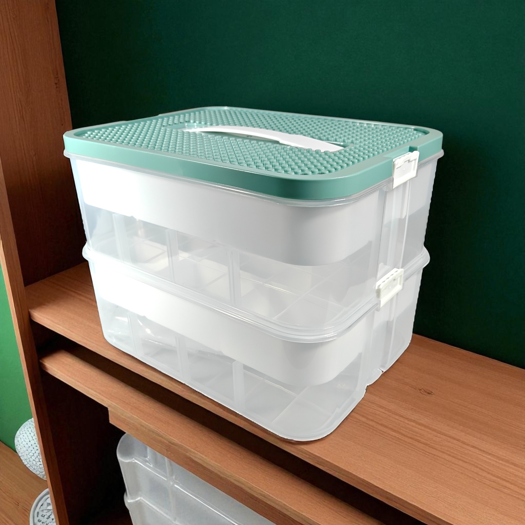 Gambar produk TRL Kotak Penyimpanan Balok LEGO Stackable Storage Container 2 Layer - TR-6T