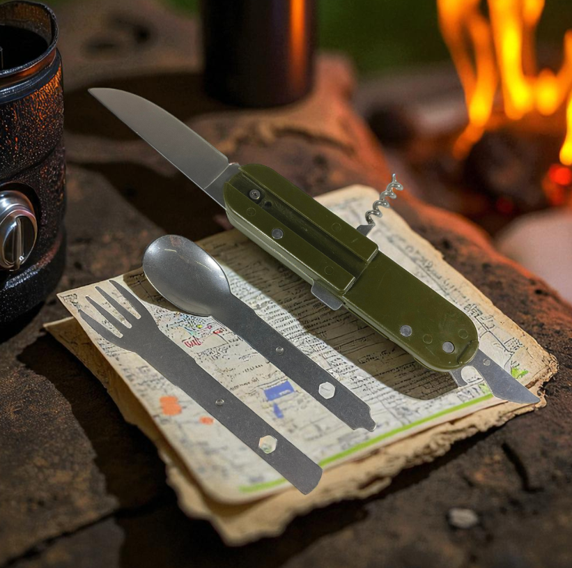 Gambar produk EDCGEAR Sendok Garpu Pisau Swiss Army Tools Knife EDC - A010