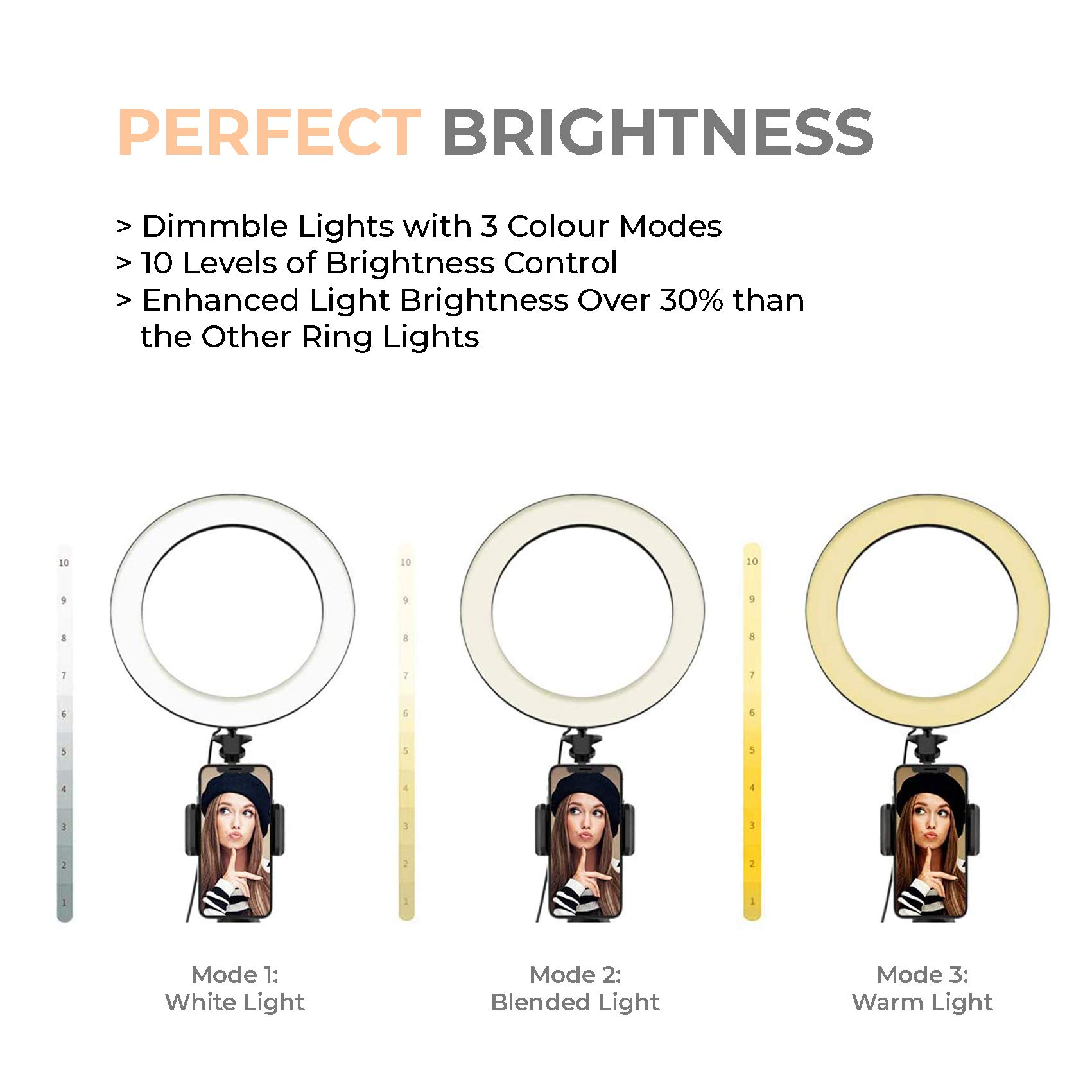 Gambar produk FMA Lampu Ring Light LED Three Color 2700-6500K 18 Inch with Remote - FM-36K