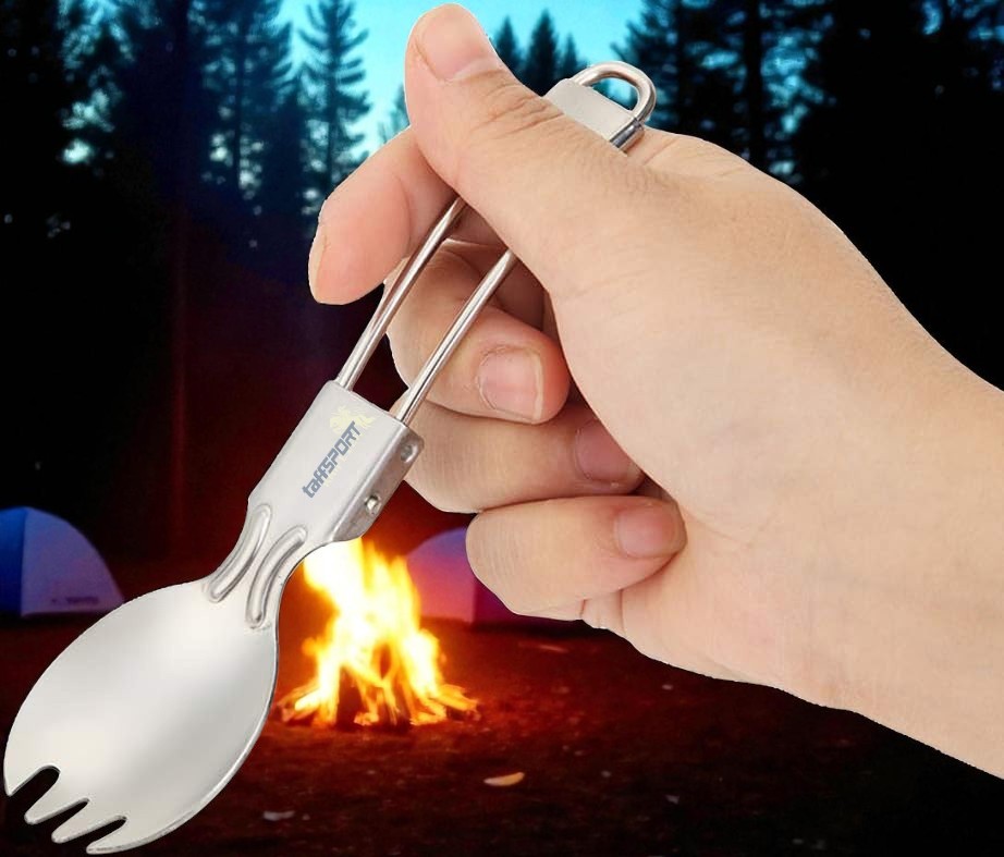 Gambar produk TaffSPORT Foldable Spoon Fork Sendok Garpu Lipat Stainless Steel 410 - SVGF2