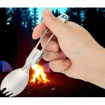 Gambar produk TaffSPORT Foldable Spoon Fork Sendok Garpu Lipat Stainless Steel 410 - SVGF2