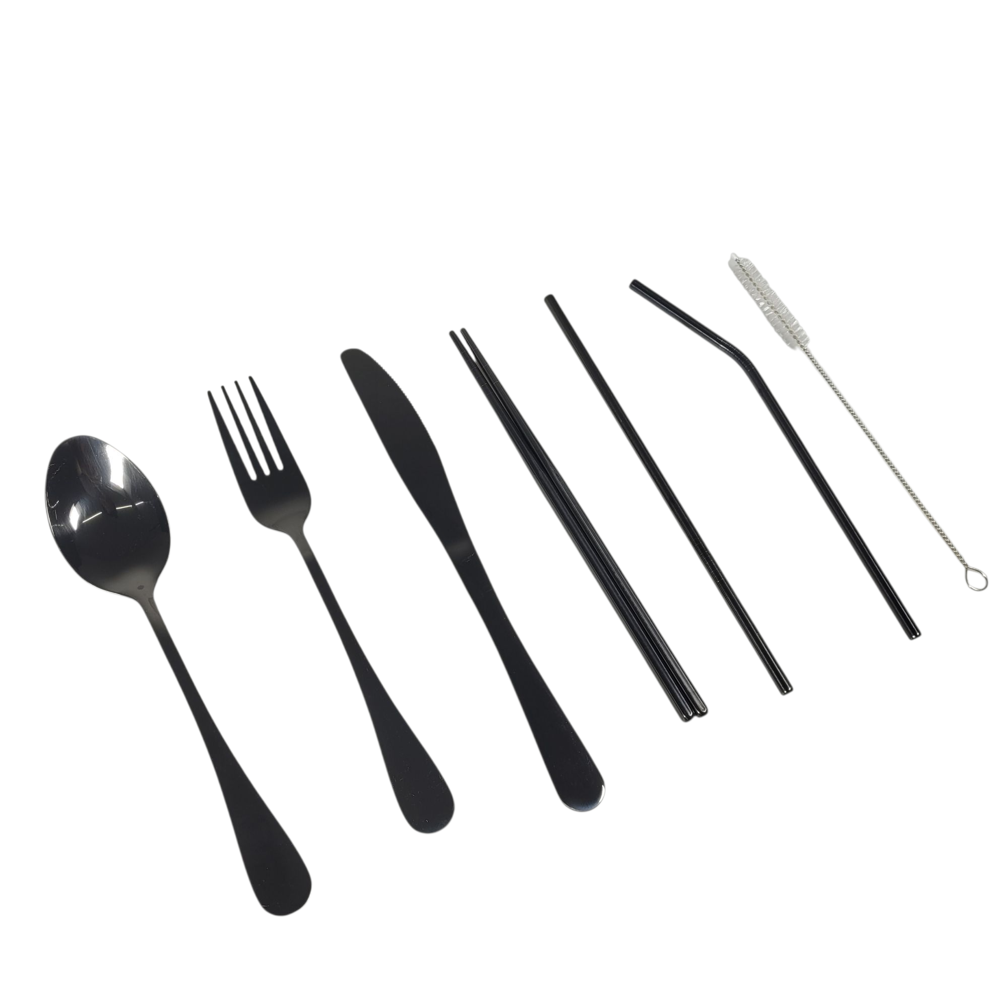 Gambar produk TaffHOME Set Alat Makan Sendok Garpu Pisau Sumpit Sedotan dengan Pouch - EA02300