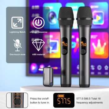 TAVOSOP Mikrofon Karaoke Wireless 2in1 Dynamic Omnipotent Microphone - M23