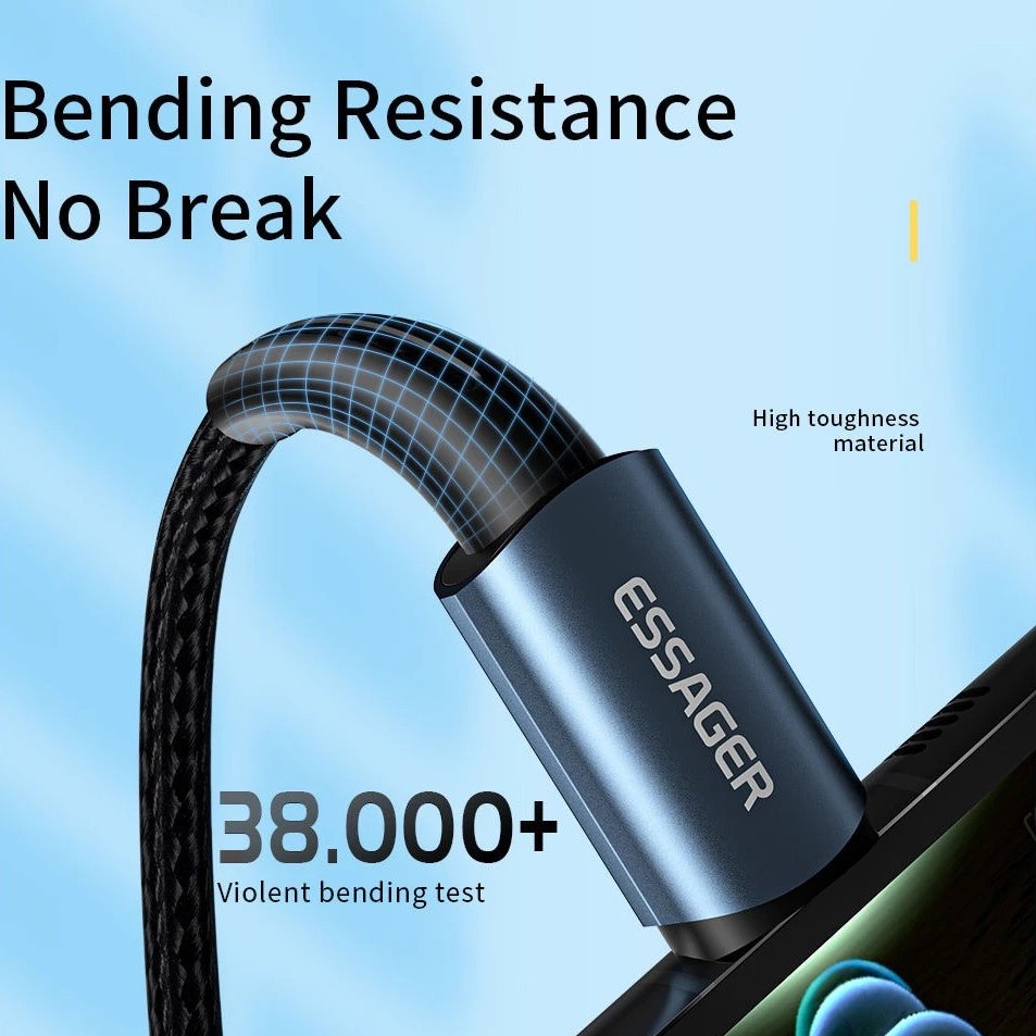 Gambar produk ESSAGER Sunset Kabel Data USB Type C to Type C Fast Charging 60W 1M - EXCTT2-CG01