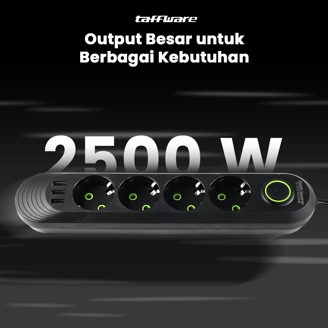 Gambar produk Taffware Stop Kontak USB Port EU Plug 10A 110-250V 2500W 4 Lubang - QL-1071U / QL-1072U