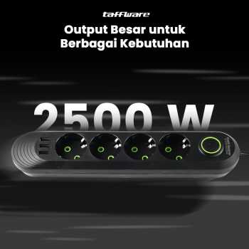 Gambar produk Taffware Stop Kontak USB Port EU Plug 10A 110-250V 2500W 4 Lubang - QL-1071U / QL-1072U