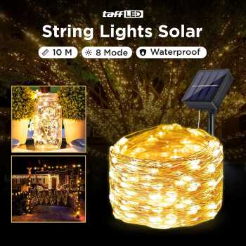 TaffLED Lampu Hias String Lights Waterproof 100 LED with Solar Panel - M071