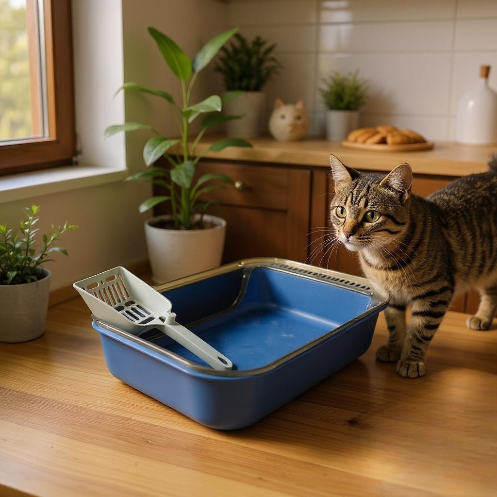Gambar produk KITPET Bak Pasir Kucing Cat Litter Box Semi Enclosed Pet Toilet Kitten - KT1