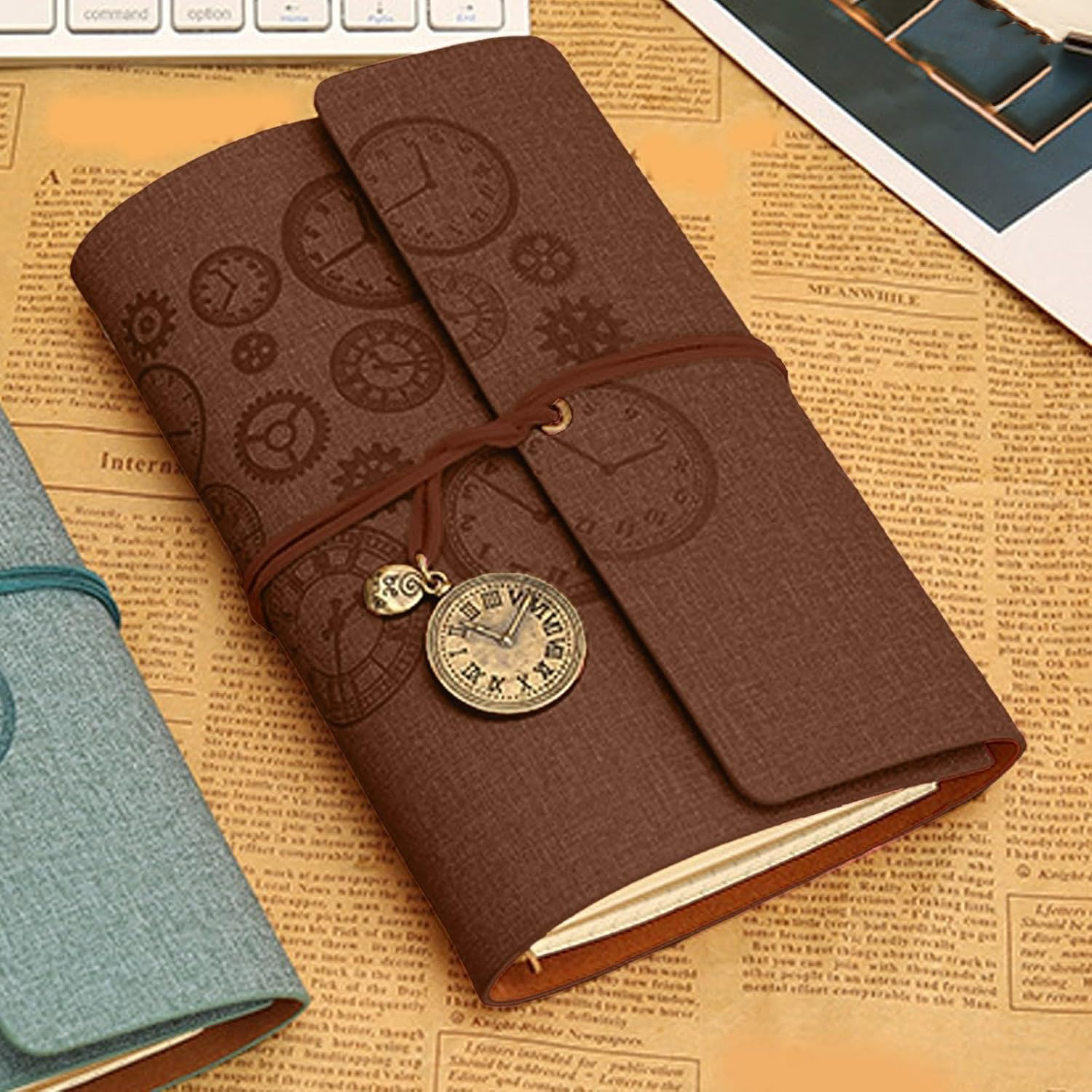 Gambar produk Ticentral Buku Jurnal Leather Notebook A6 160 Halaman Grid Blank Line - T680
