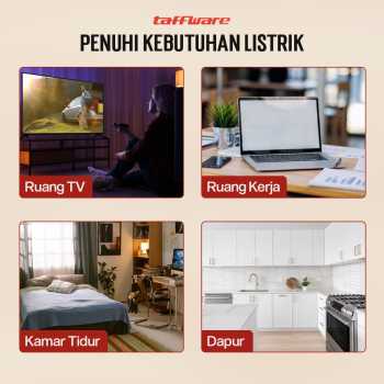 Gambar produk Taffware Stop Kontak 5 Lubang USB Type C EU Plug 10A 110-250V 2500W - QL-1098U