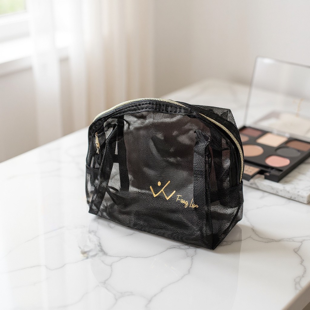 Gambar produk Fang Lun Tas Make Up Kosmetik Transparent Mesh Octagon Bag - SMG2