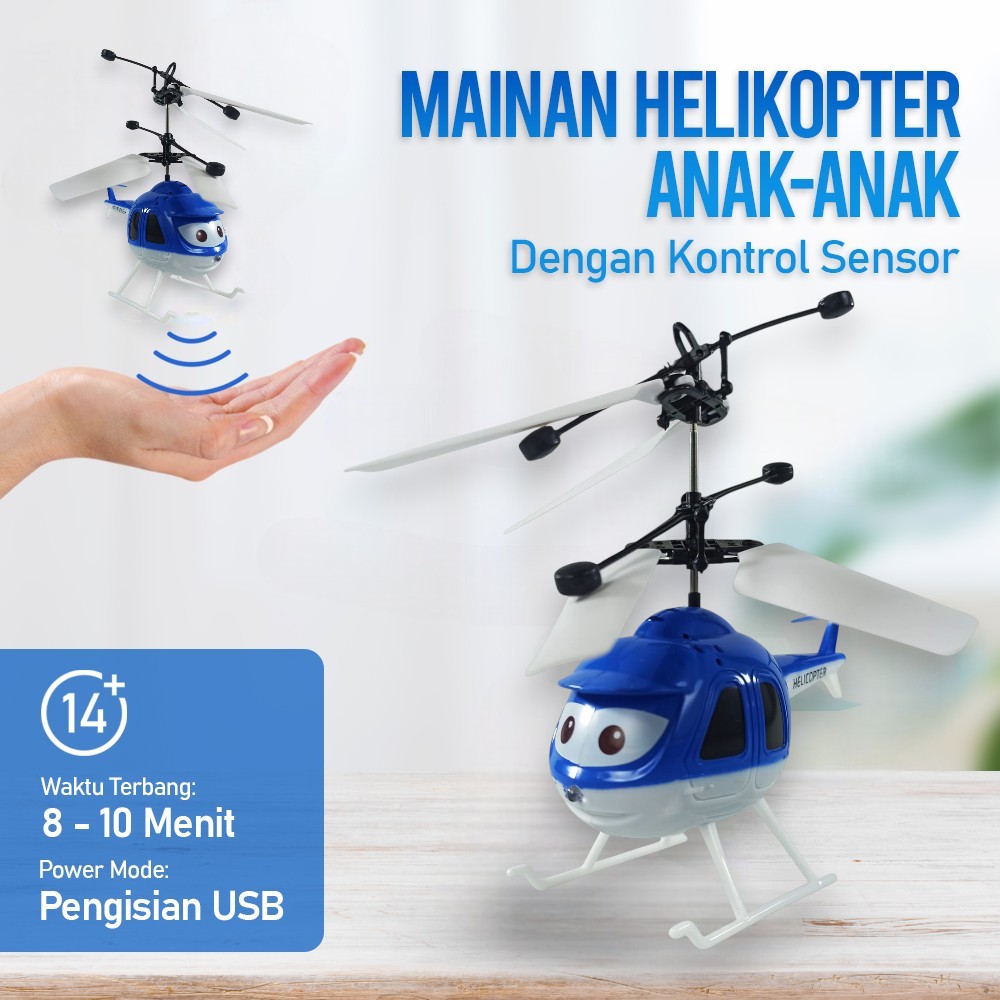 Gambar produk Mainan Helikopter Anak-Anak dengan Kontrol Sensor - HJ-8188
