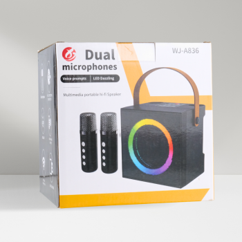 Gambar produk Vocay Speaker Bluetooth Karaoke Portable RGB with 2 Microphone 10W - WJ-A836