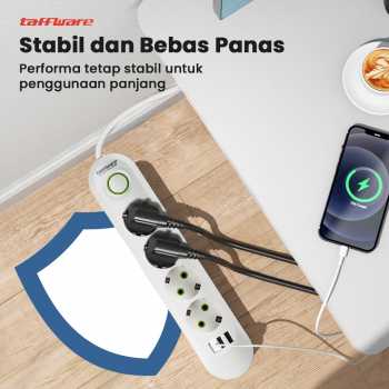 Gambar produk Taffware Stop Kontak USB Port EU Plug 10A 110-250V 2500W 4 Lubang - QL-1071U / QL-1072U