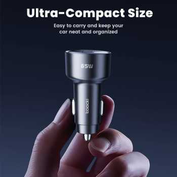 Gambar produk Toocki Car Charger Mobil Fast Charging 3 Port 12-24V C 65W - TQ-CC45