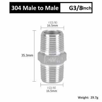 Gambar produk SHILECTI Sambungan Pipa Air Male Hex Nipple Pipe Connector 2 PCS 3/8 Inch - SC138