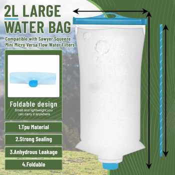 TaffSPORT Kantong Botol Minum Lipat TPU Foldable Water Bag 2L - TF200