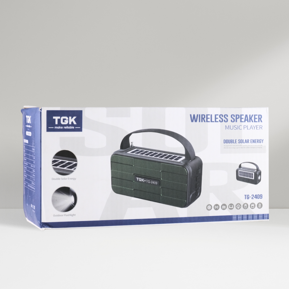 Gambar produk TGK Speaker Bluetooth Portable Solar Panel FM Radio with LED Light 16W - TG-2409
