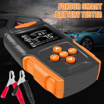 Gambar produk FOXSUR Tester Aki Kendaraan Lead Acid Battery Tester LCD 200Ah 12/24V - FBT-200