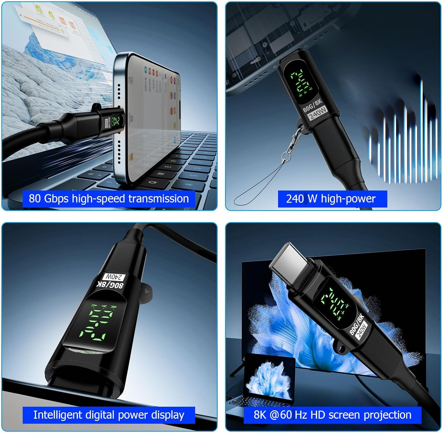 Gambar produk JOYO OTG Adapter Converter Type C Female to Male Digital Display 240W - F62C