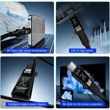 Gambar produk JOYO OTG Adapter Converter Type C Female to Male Digital Display 240W - F62C