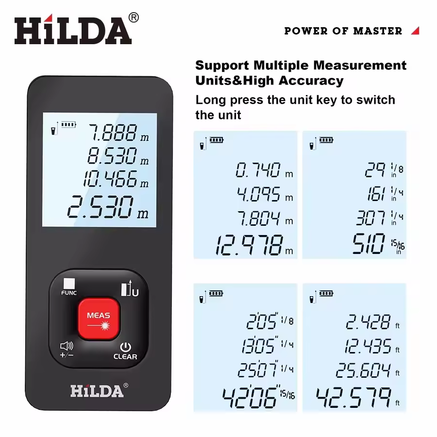 Gambar produk HILDA Alat Pengukur Professional Meter Laser Range Finder 120M 300mAh - CJ392