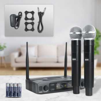Gambar produk AOIE Microphone Karaoke Dual Channel Handheld Wireless UHF - AO460
