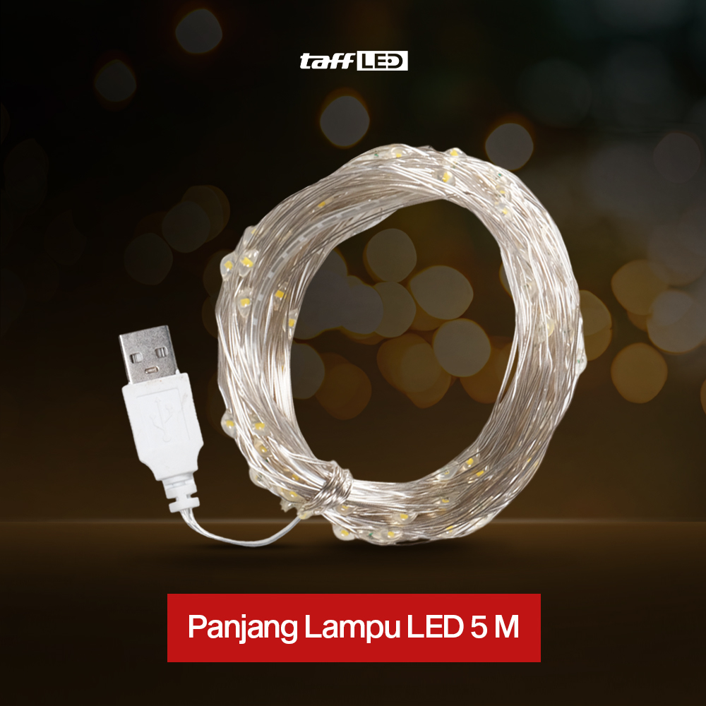 Gambar produk TaffLED Lampu Hias String Lights Waterproof USB Power 50 LED 5M - SZ