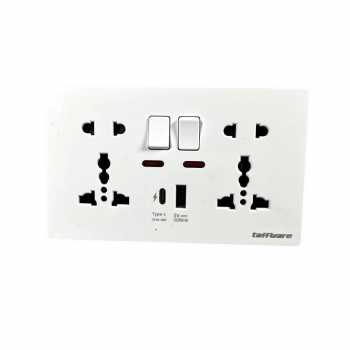 Gambar produk Taffware Stop Kontak Universal UK EU US 2 Port USB with Switch - DZE412