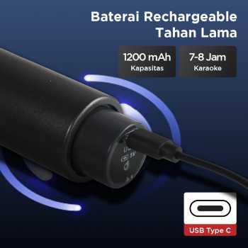 Gambar produk Rellent Mikrofon Karaoke Mic Wireless UHF Portable KTV - D300