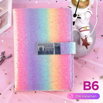 JIALILI Buku Diary Notebook Catatan Jurnal B6 256 Halaman with Lock - F-5